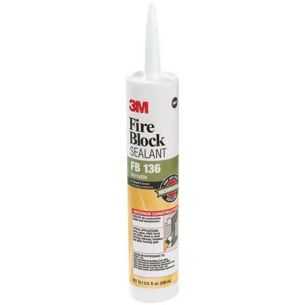 3M FB-136 Fire Block Sealant 10.1 Oz Gray Thixotropic Paste Fire Stopping