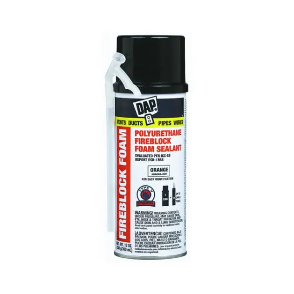 Dap 44242 Fireblock Foam Polyurethane Foam Sealant 12 Oz Orange Fireproof Insulation