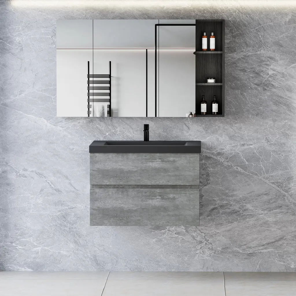 30" Floating Bathroom Vanity Sink Modern Wall Mounted Bathroom Storage bathin