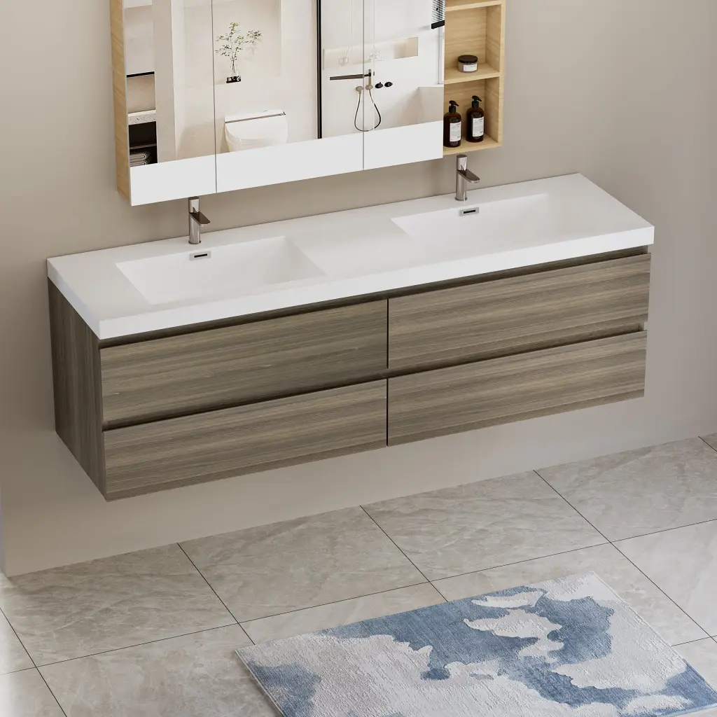72 Inch Floating Bathroom Vanity Sink Modern Wall Mounted Bathroom Sink bathin