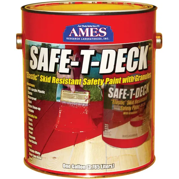 Ames Research SD1TW Safe-T-Deck Elastomeric Deck Floor Coating 1 Gallon White