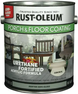 Rust-Oleum 244058 Semi-Gloss Porch & Floor Coating 1 Gallon Pewter Elegant Finish