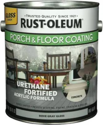 Rust-Oleum 244847 Gloss Porch & Floor Coating 1 Gallon Dove Gray Reflective Shine