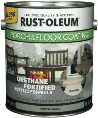 Rust-Oleum 244849 Gloss Porch & Floor Coating 1 Gallon Pewter High Shine Finish