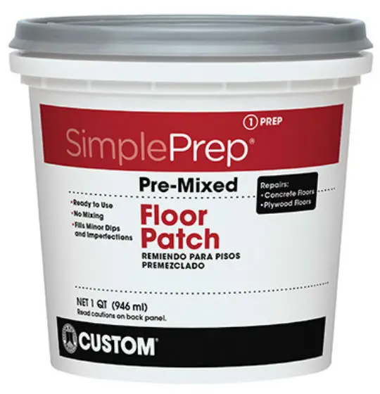 Custom FPQT SimplePrep Pre-Mixed Floor Patch Gray 1Qt Quick and Easy Floor Repairs Custom Building Products