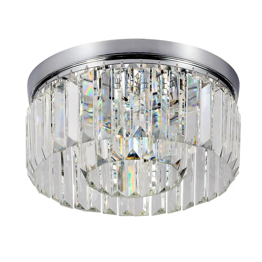 Modern Small Crystal Flush Mount Light 6 Lights Transparent Glass Ceiling Fixture dfzj