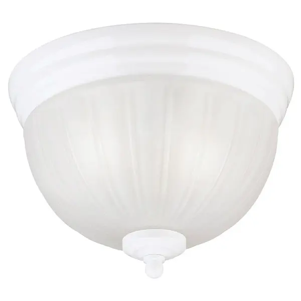 Westinghouse 67308 White Two-Light Flush-Mount Ceiling Fixture