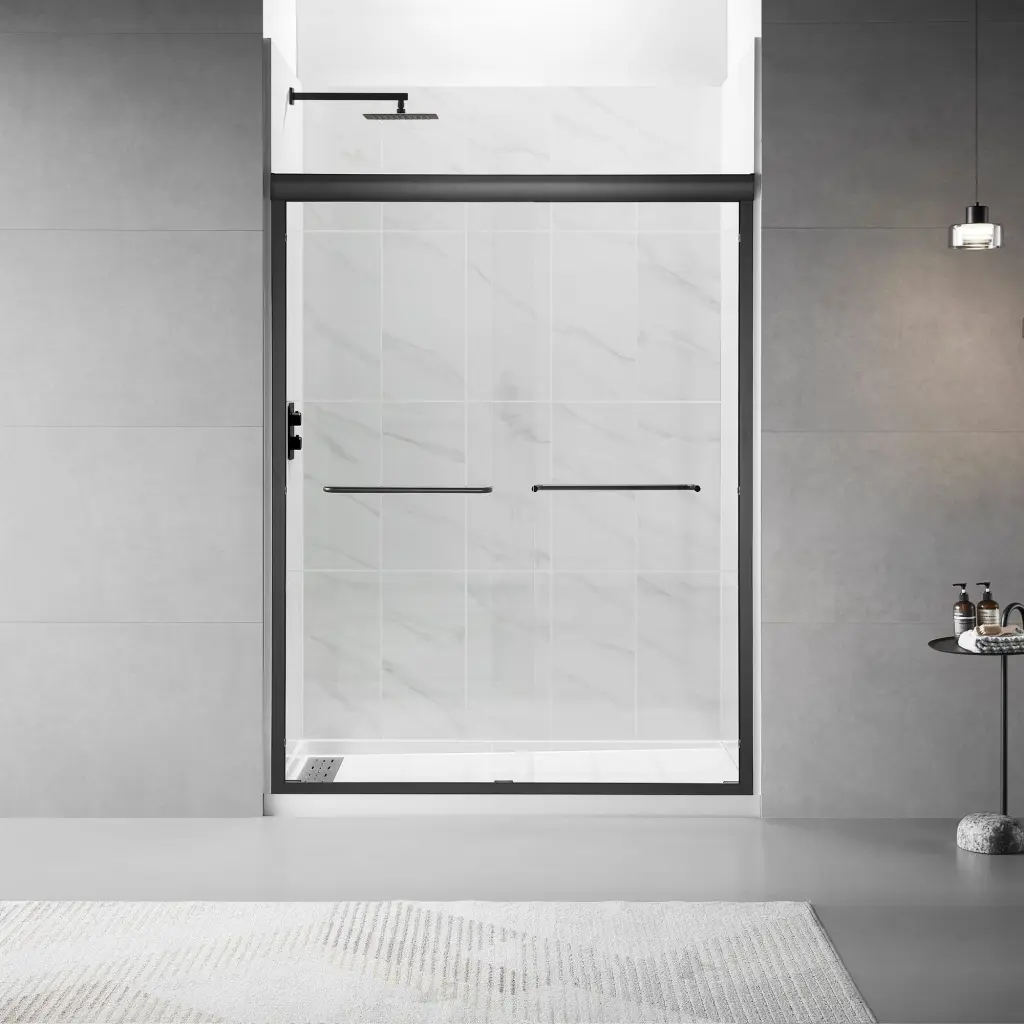 Framed Sliding Shower Door 56 Inch 60 Inch W X 75 Inch H Bypass Double Sliding Glass jfi