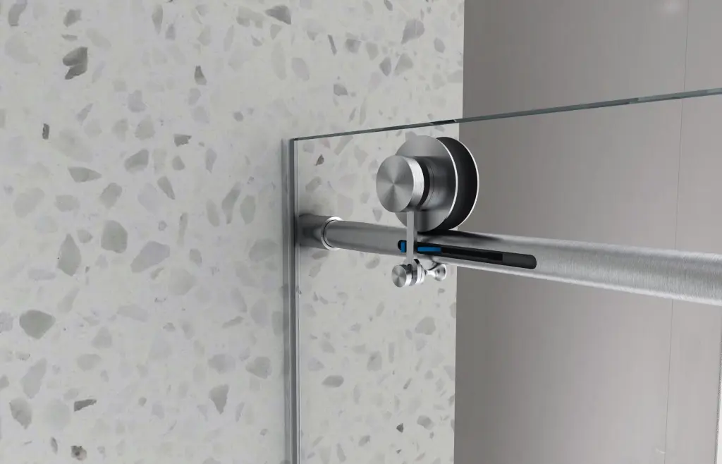 6063 Matte Black Frameless One Fixed and One Shifted Shower Door 70mm Glass yuejia shower door
