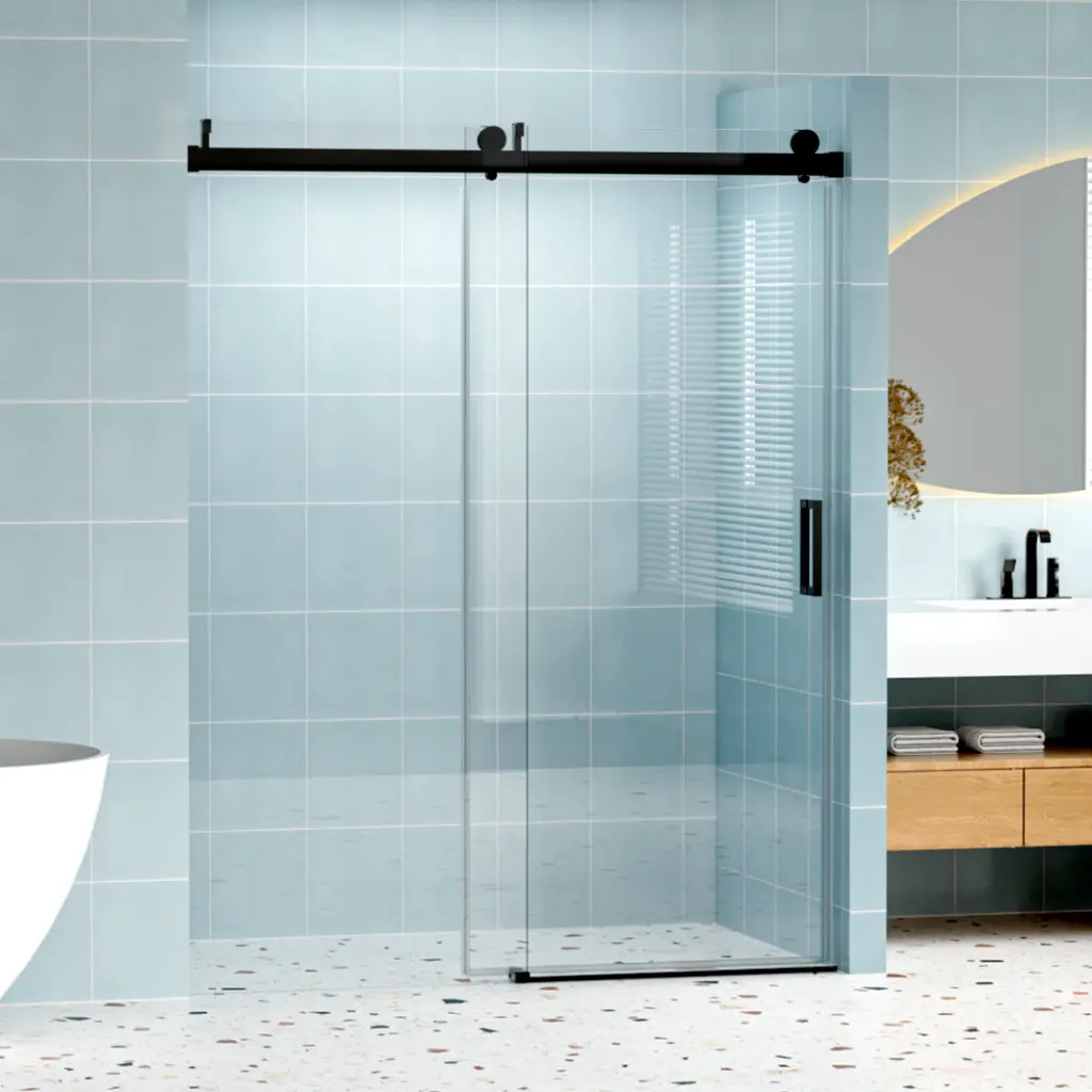 56 to 60 Inch Frameless Soft Closing Shower Door 6mm Tempered Glass bathininc