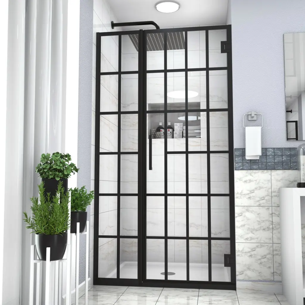 40" W x 72" H Frameless Pivot Shower Door Patterned Glass lordear