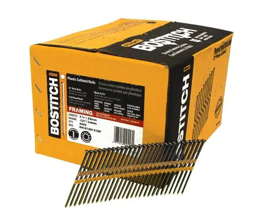 Bostitch Plastic Collated Stick Framing Nails 3-1/4 Inch 4000-Count Construction