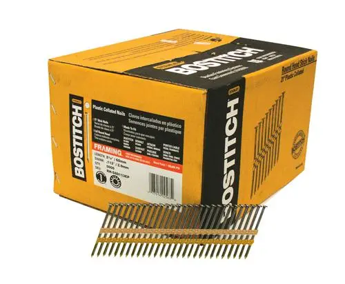 Bostitch Plastic Collated Stick Framing Nails 2-3/8 Inch 5000-Count Framing