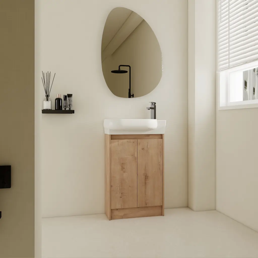 23 Inch Freestanding Bathroom Vanity Sink Soft Close Doors Imitation Marble g-lemon