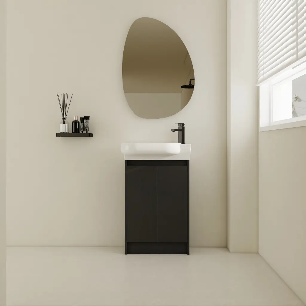 23 Inch Freestanding Bathroom Vanity Sink Soft Close Doors Black Cherry Finish g-lemon