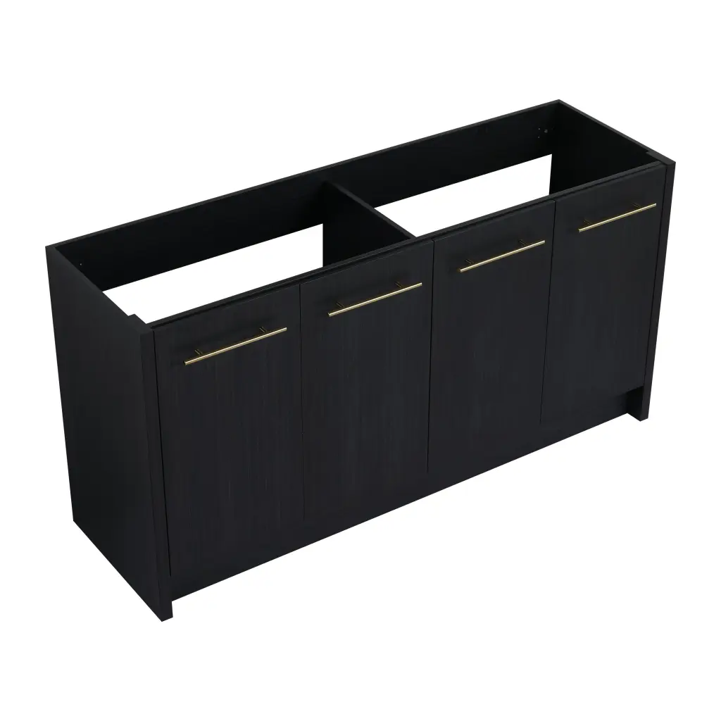 60 Inch Freestanding Bathroom Vanity Without Top Sink BVB09260BCT Black g-lemon