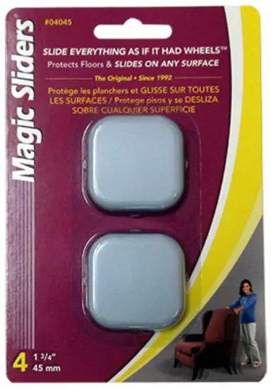 Magic Sliders 04045 Square Self-Adhesive Slider 4-Pack 1-3/4" Furniture