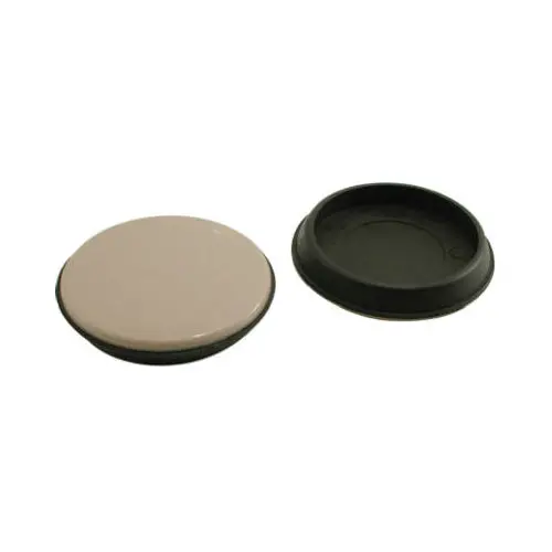 Shepherd Hardware 9222 Easy Glide Round Cup 3 Inches 4-Pack Furniture Sliders