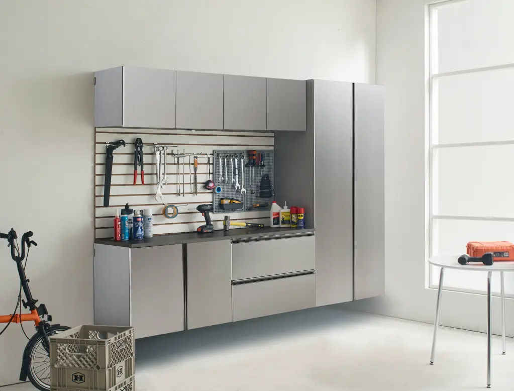 Nova Series 96 W X 72 H X 20 D Metallic Grey Garage Cabinet klair living