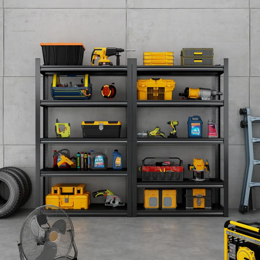78H 5 Tier Metal Shelves Storage Garage Shelving 2000Lbs Heavy Duty makeace art home furniture
