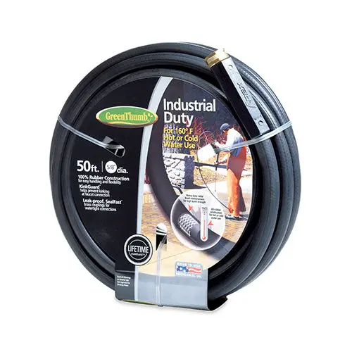 Green Thumb 136-911 5/8 x 50 Feet Industrial Duty Rubber Garden Hose Black