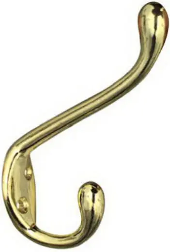 National Hardware Heavy-Duty Garment Hook Bright Brass Sturdy Hanging