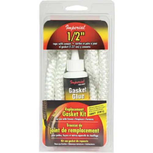 Imperial GA0189 Fiberglass Gasket Rope Kit 2 Oz Cement White 1/2 Inch x 6 Feet Sealing