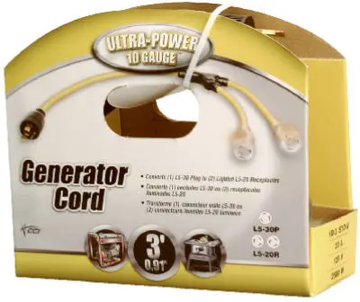 Coleman Cable 01915-88-02 3 Feet Generator Cord and Adapter Power Extension