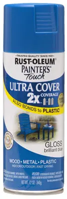 Rust-Oleum Painter's Touch 2x Gloss Brilliant Blue Spray Paint 12 Oz Vibrant Color