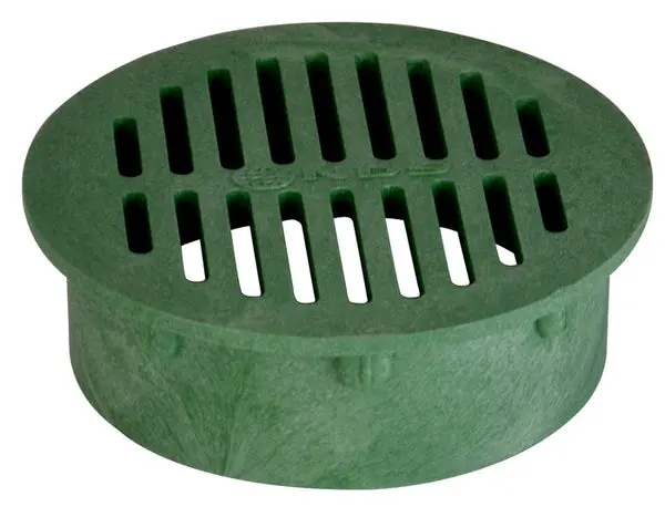 NDS 6" Round Structural Foam Polyolefin Grate UV Inhibitors Green