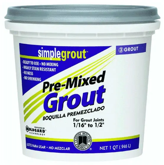 Custom PMG122QT SimpleGrout Pre-Mixed Grout Linen 1 Qt Easy Tile Installation Custom Building Products