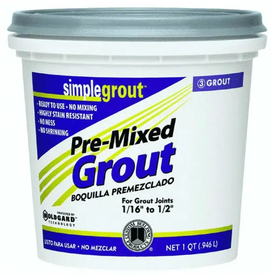 Custom PMG381QT SimpleGrout Pre-Mixed Grout Bright White 1 Quart Tile Projects Custom Building Products