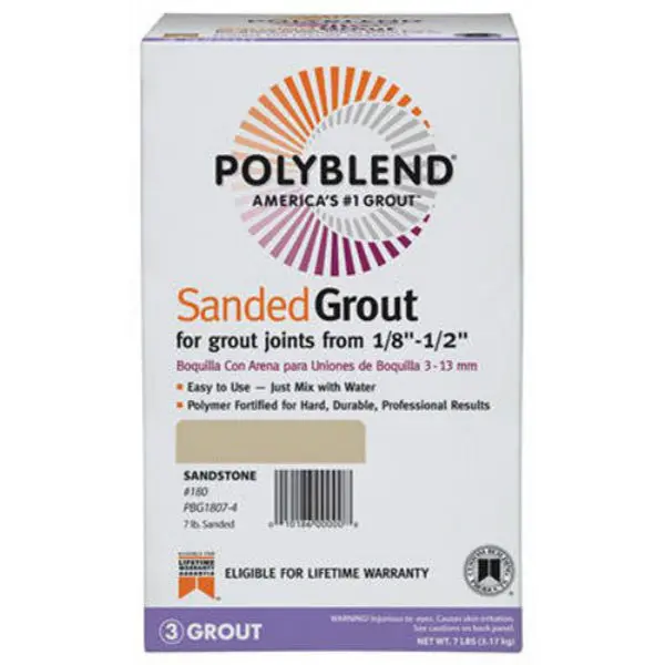 Polyblend PBG097-4 Sanded Tile Grout #9 Natural Gray 7 Lbs Floor and Wall Tiles