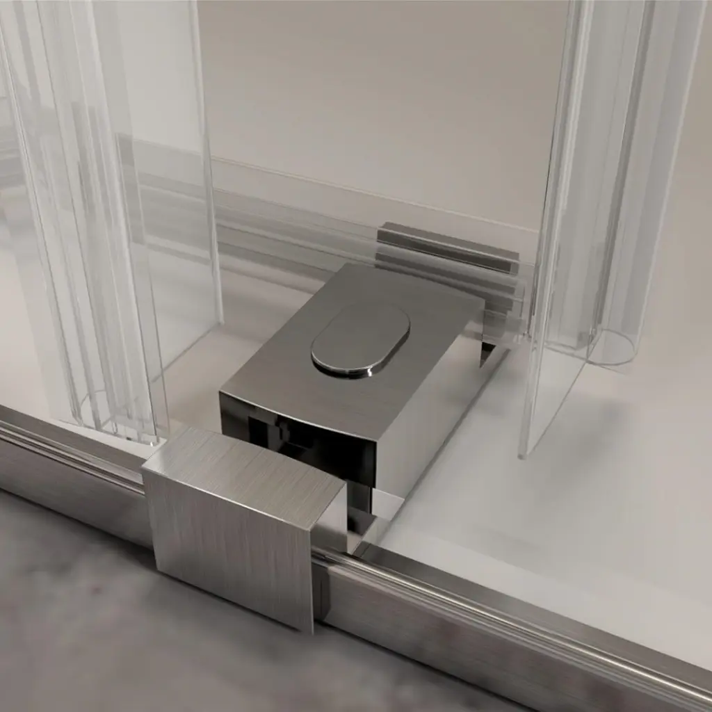 Brushed Nickel Bottom Guide Shower Door Installation bathin