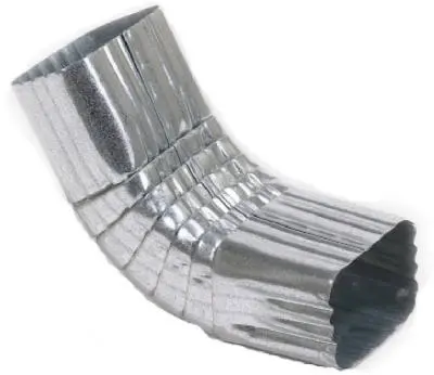 Amerimax 49064 Galvanized-Steel Style Front Elbow 3 Inch x 4 Inch Mill Finish Gutters