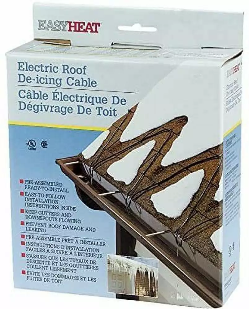 Easy Heat 100' 120V 5W Roof Shingle Down Spout Gutter De-Icing Cable ADKS500 EasyHeat