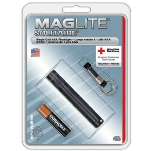 Maglite K3A016 Solitaire Single Cell AAA Aluminum Flashlight Black Compact