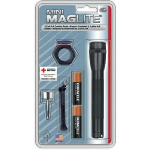 Maglite M2A01C Mini Flashlight Combo Pack 2 AA Cell Black Durable and Bright LED Flashlight Everyday Use