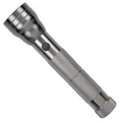 Rayz 765303 Aluminum Flashlight 2 D Cell Titanium Color Heavy Duty