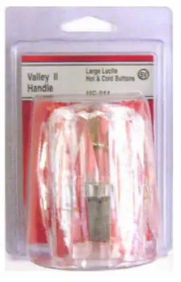 Lasco HC-244 Large Twin Faucet Handle Clear Replacement Bathroom Sink