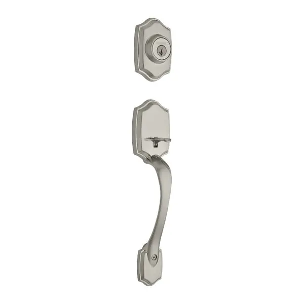 Kwikset 687BWXP-15-SMT-CP Security Belleview Entry Handleset Satin Nickel Doors