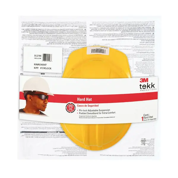3M CHH-P-Y12 Tekk Protection Hard Hat Pinlock Adjustment Yellow