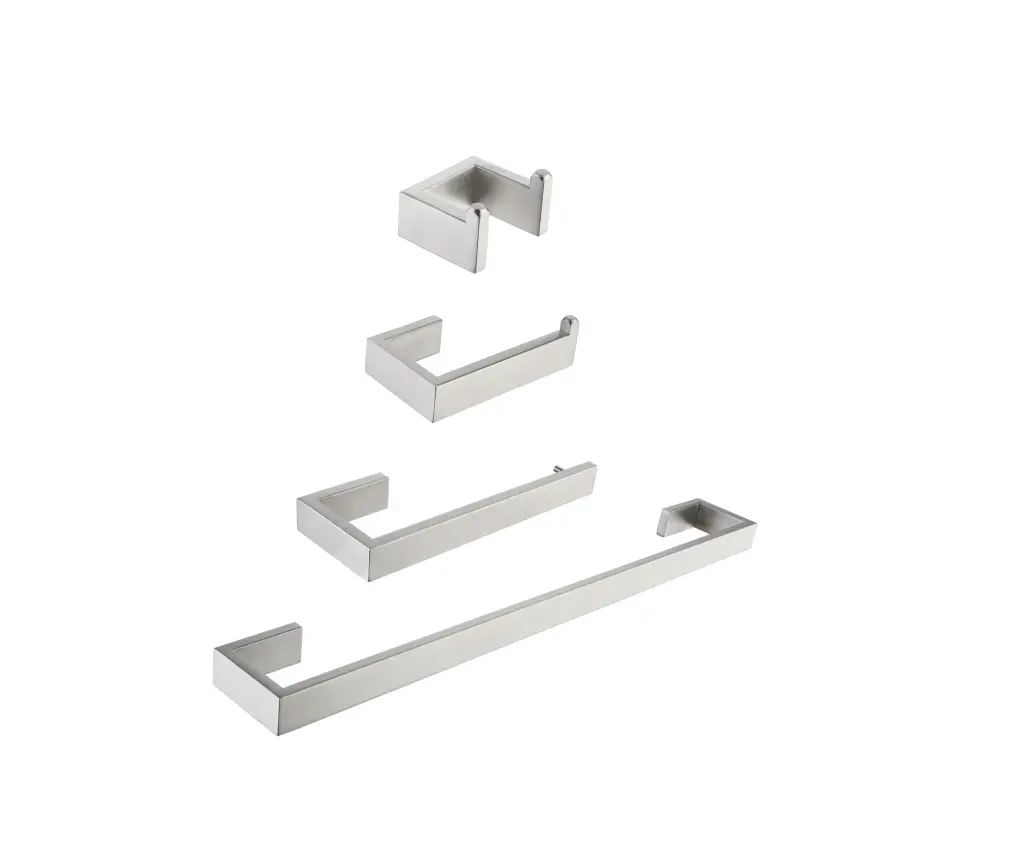 4 Piece Stainless Steel Bathroom Hardware Set Brushed Nickel w2287