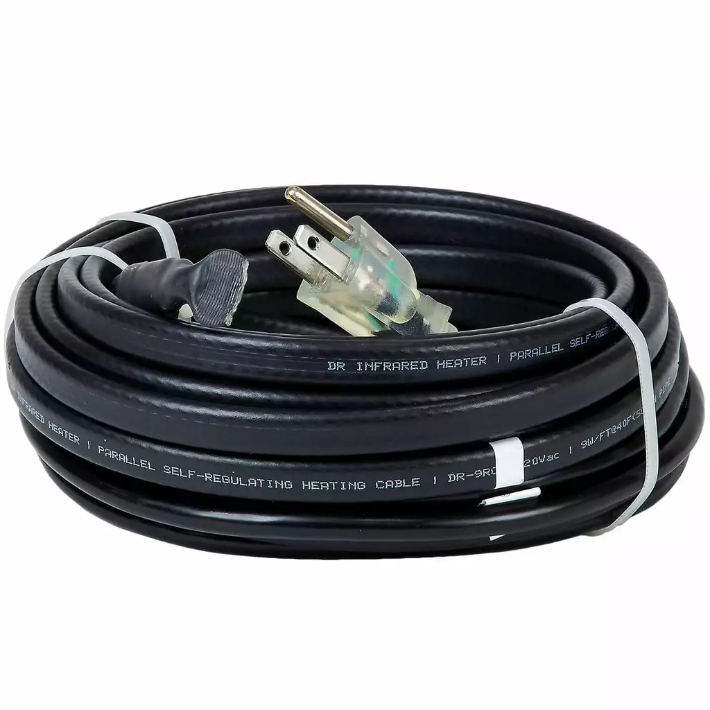 Dr Infrared Heater DR-9RC1024 Heating Cables Pipes and Roof De-Icing. Self-Regulating Built- Thermostat. 120V. 288W. 24FT ...