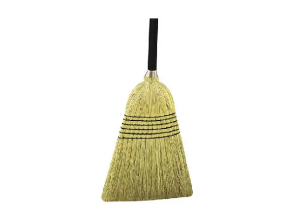 Quickie 931-6 Heavy-Duty Natural Fiber Broom Metal Handle Tough Cleaning Jobs