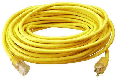 Master Electrician 25-Foot 12/3 SJTW- Yellow Round Extension Cord 15A