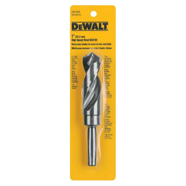 DeWalt DW1629 High Speed Split Point Drill Bit 1 Inch Diameter 1/2 Inch Shank