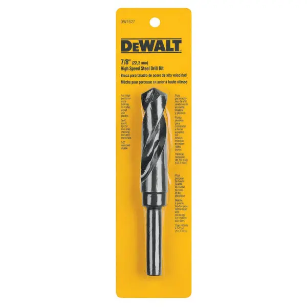 DeWalt DW1627 High Speed Split Point Drill Bit 7/8" Dia 1/2" Shank Professional Drilling