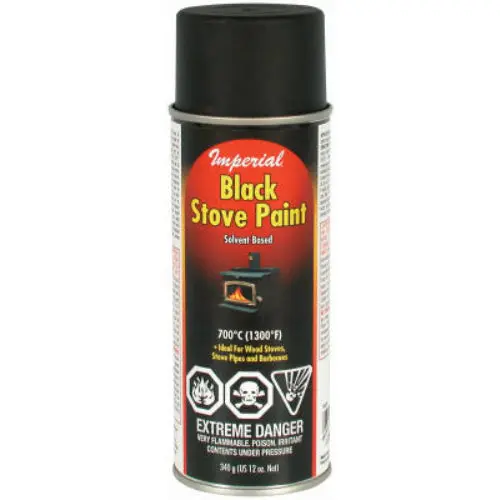 Imperial KK0197 Hi Temperature Spray Paint Matt Black Finish 12 Oz