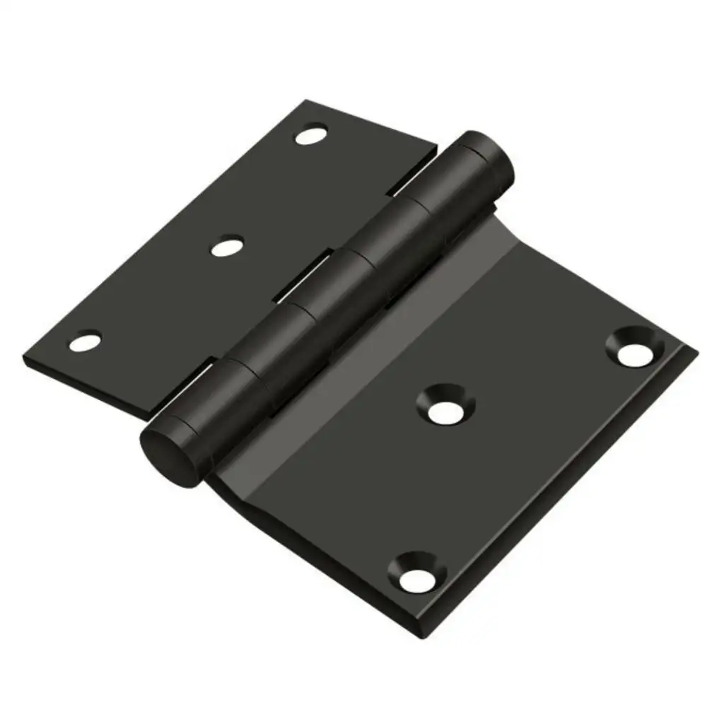 Deltana DSB353-R Square Hinge Residential Bright Brass 3-1/2 x 3-1/2 Inch
